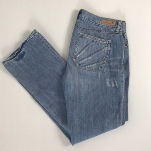 Abercrombie & Fitch distressed straight leg jeans waist size 33”